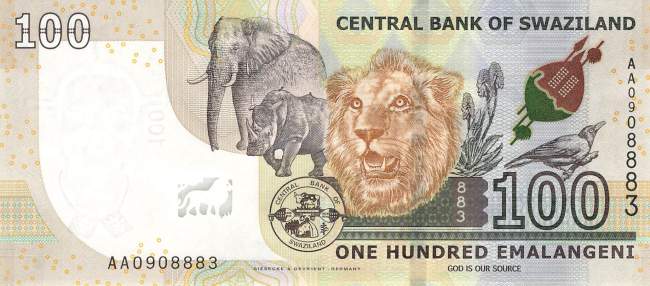 Swaziland p42 100 Emalangeni 2017